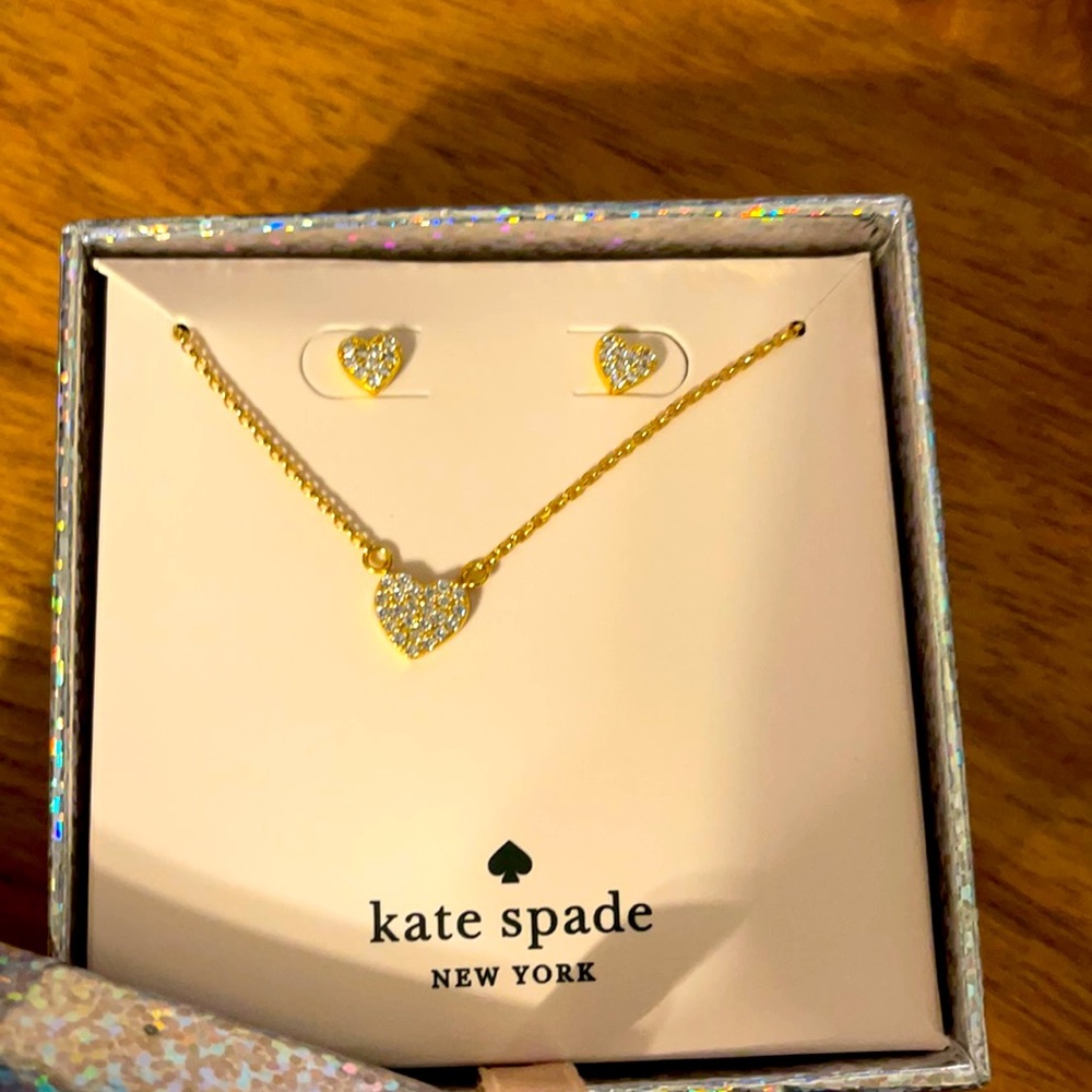 Kate spade heart earrings and necklace set